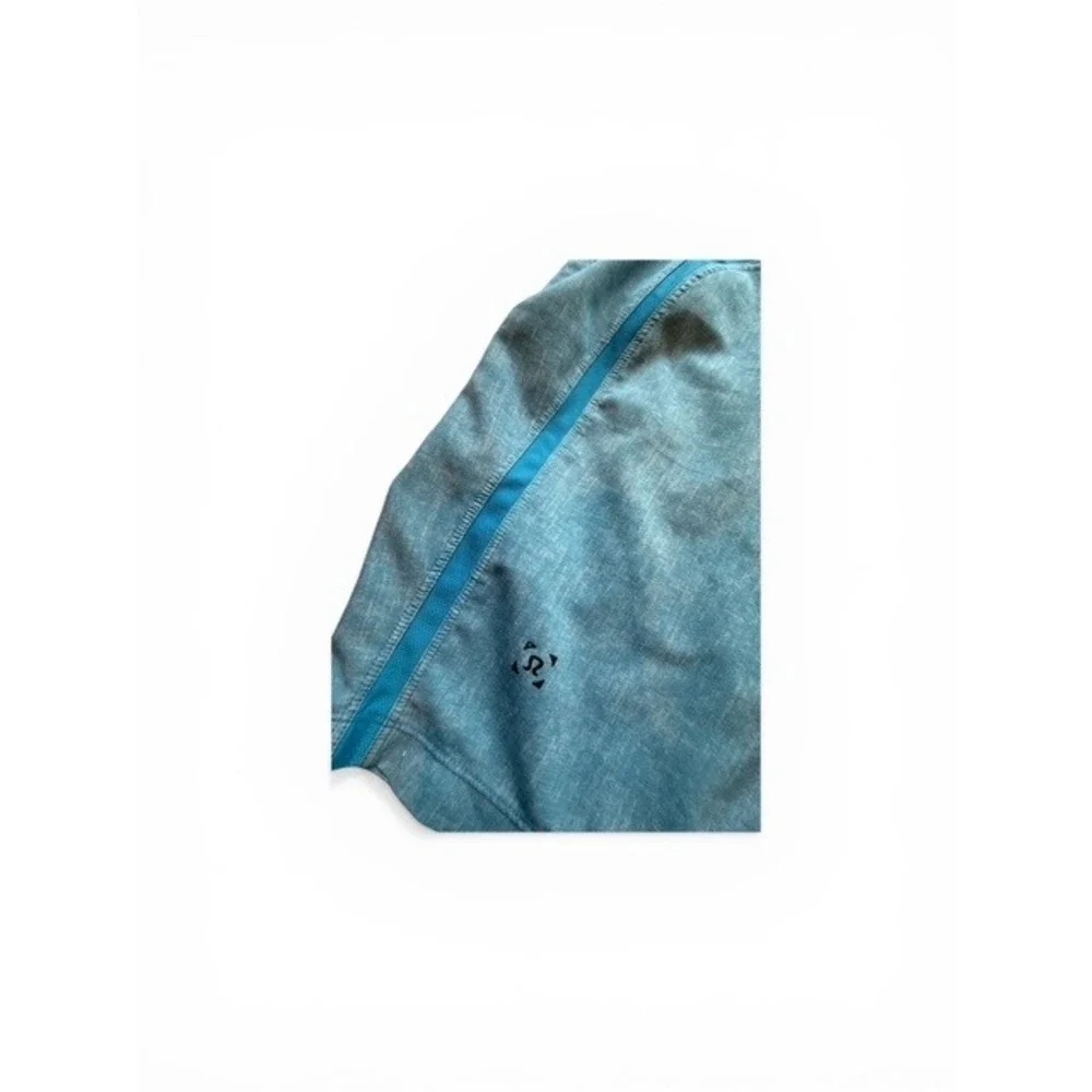 Lululemon Mens Blue Heathered Athletic Training Shorts Elastic Waist Mesh Vent - Picture 3 of 3